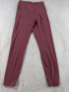 Halara Womens Cloudful Crossover Leggings Size M 7/8 Burgundy Pockets Read